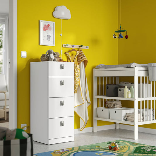 [PRE-ORDER] LASTARE Chest of 4 drawers, white, 40x42x100 cm