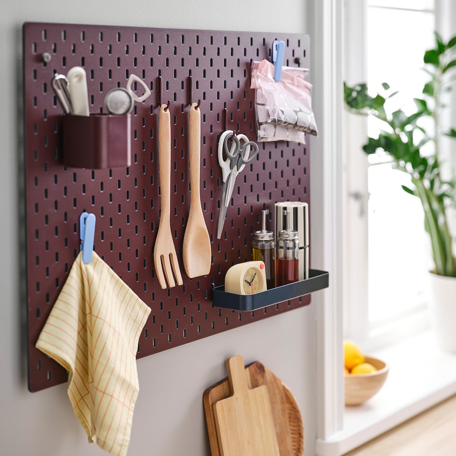 [PRE-ORDER] SKÅDIS Pegboard, double sided/dark grey-blue dark lilac-red