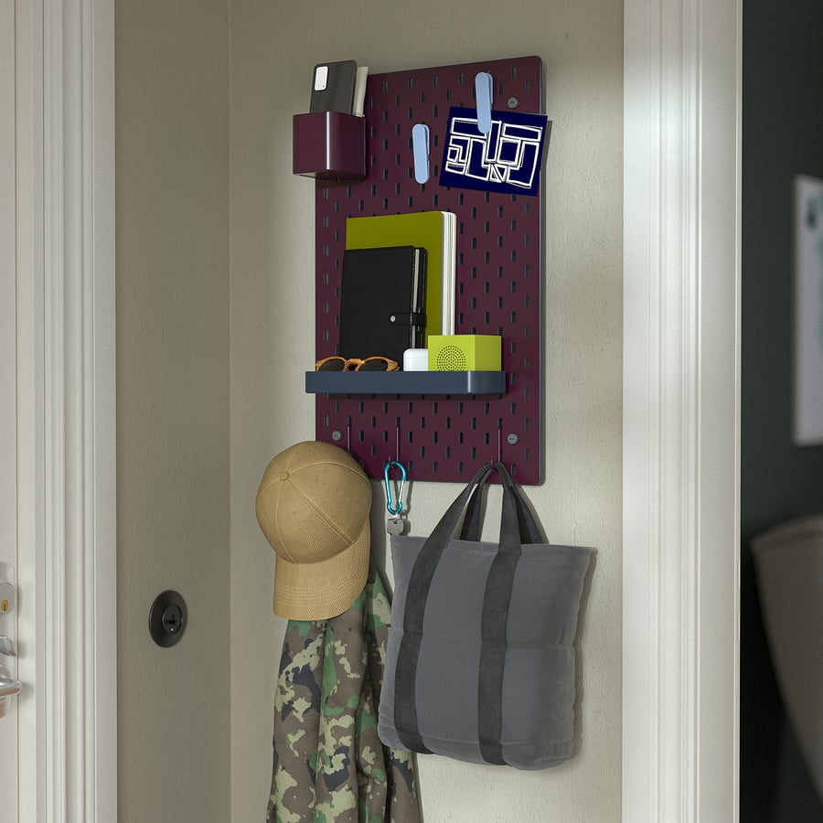[PRE-ORDER] SKÅDIS Pegboard, double sided/dark grey-blue dark lilac-red