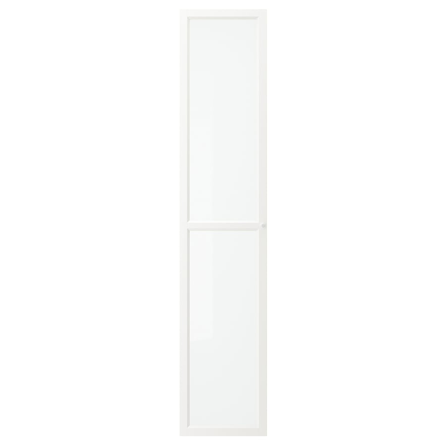 OXBERG Full glass door, white, 40x192 cm