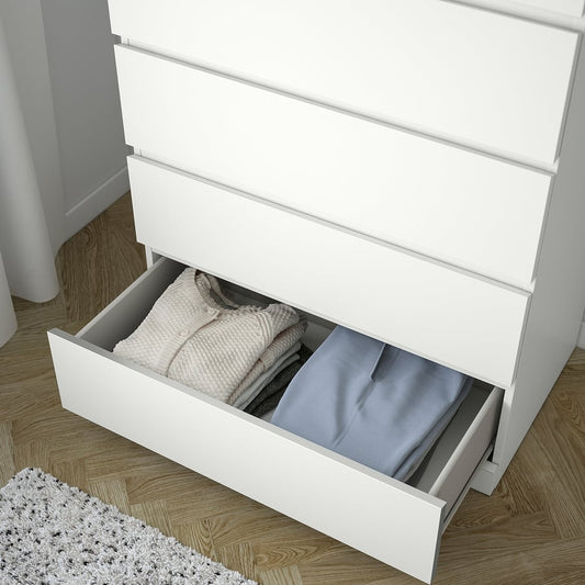 MALM Chest of 6 drawers, white, 80x123cm