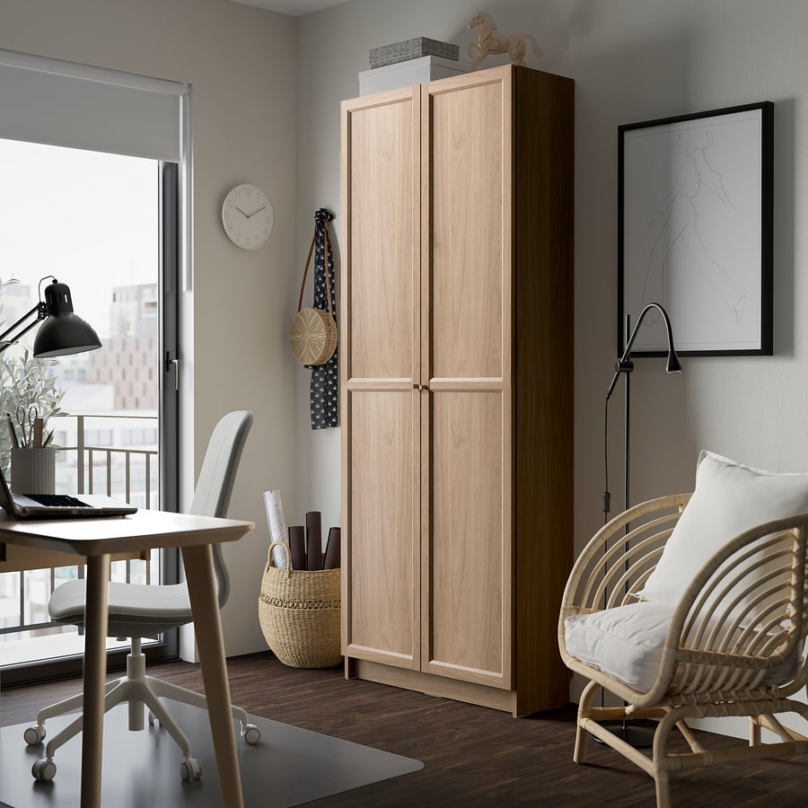 OXBERG Door, oak effect, 40x192cm
