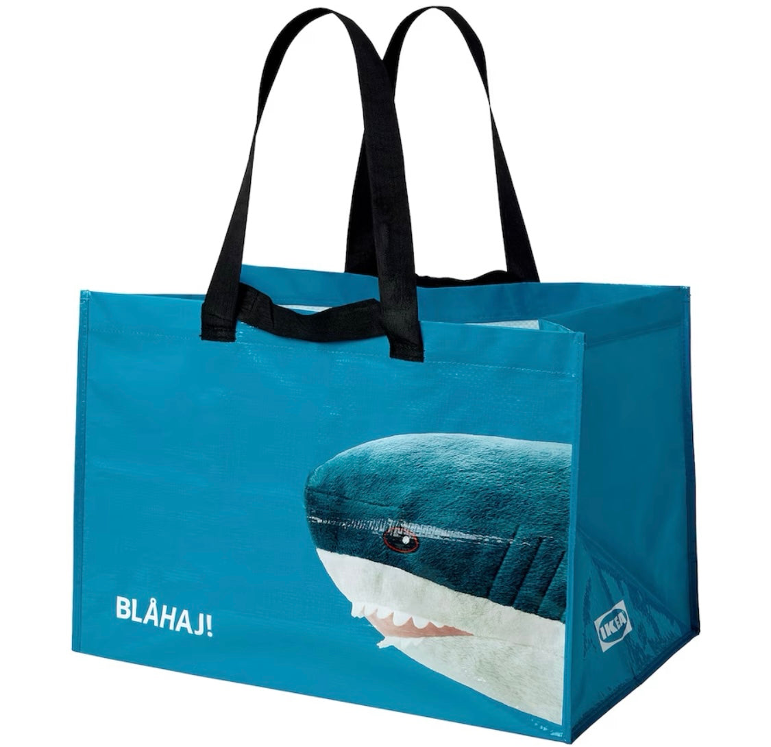 IKEA RUMPLING
Carrier bag, large, blue/shark, 71 l
