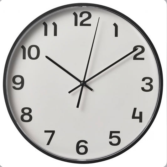 IKEA PLUTTIS Wall clock, black, 28 cm