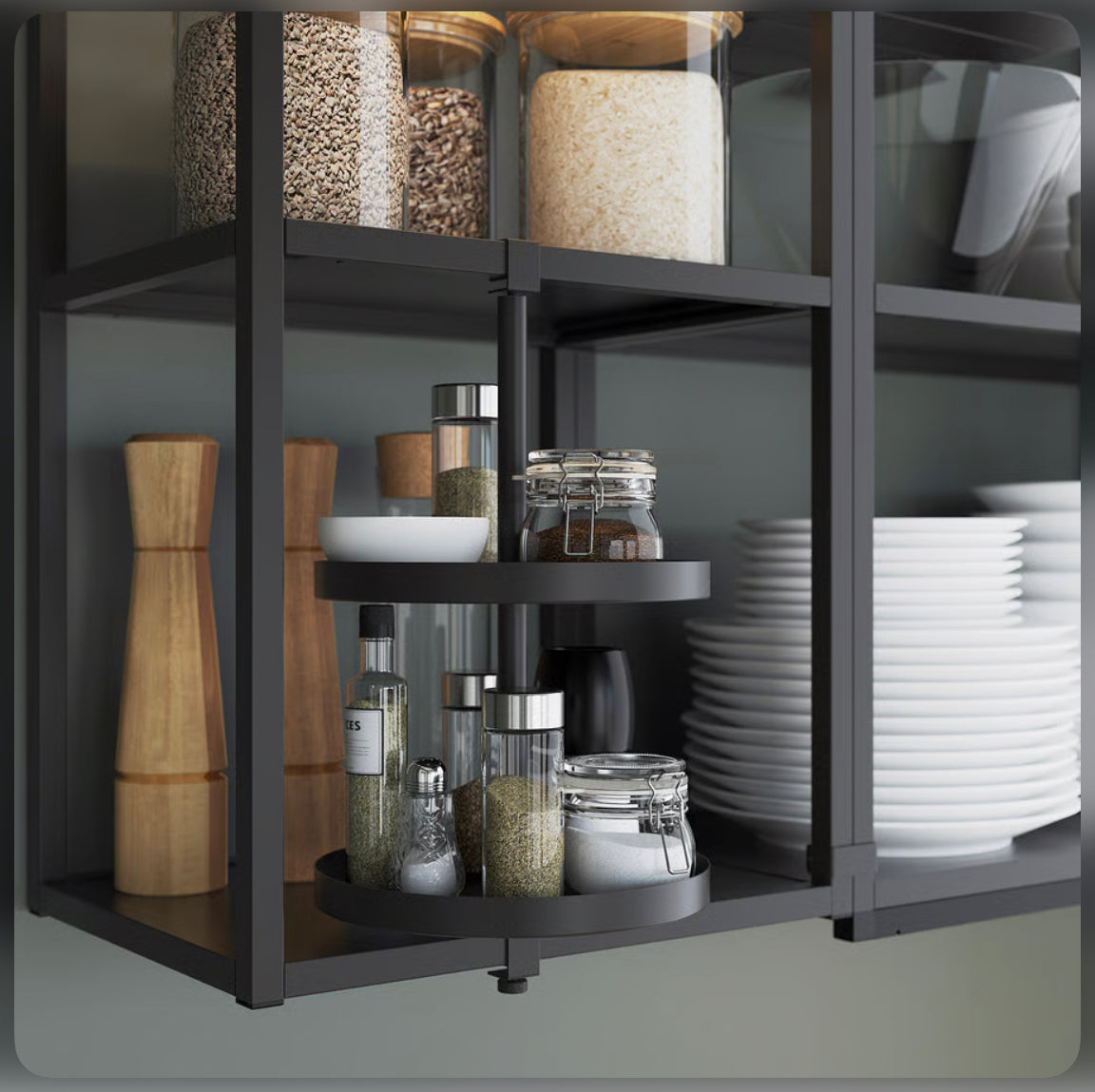 IKEA ENHET Wall fr w shelves, anthracite, 60x30x75 cm
