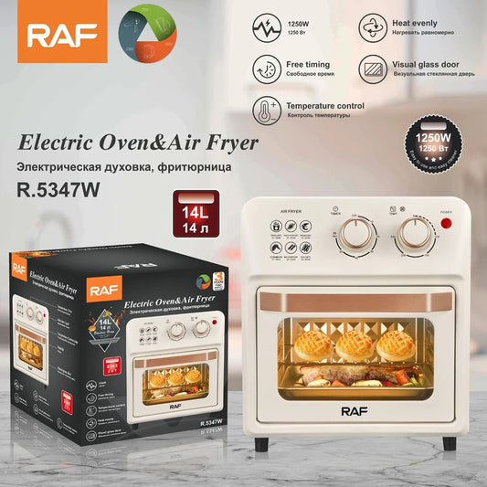 RAF Oven & Air Fryer, 14L, 28x24x32 cm, stainless steel, 1250W, white
