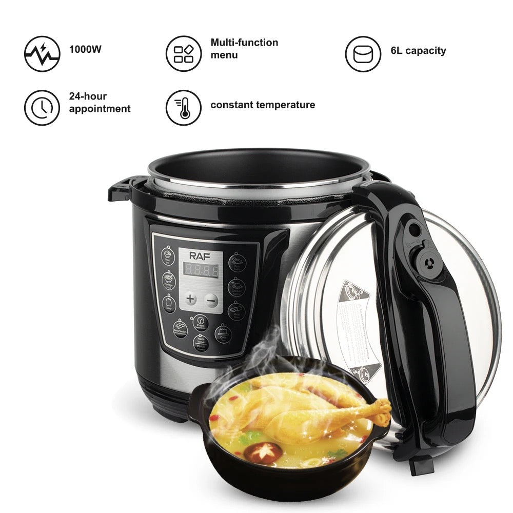 RAF Electric Pressure Cooker / Rice Cooker, 6L, 1000W