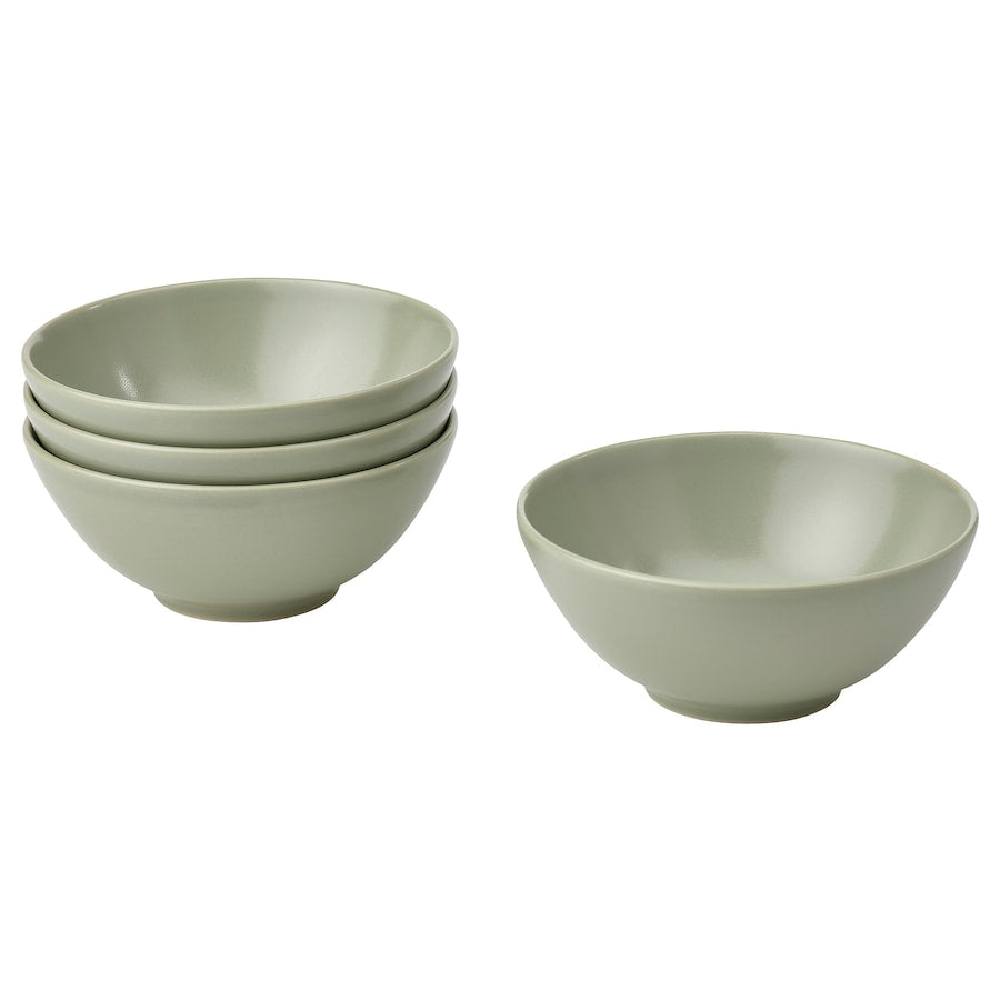 FÄRGKLAR Bowl, matt green, 12 cm