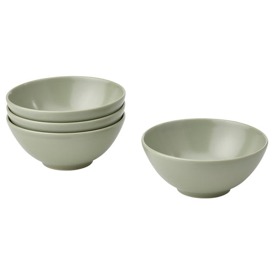 FÄRGKLAR Bowl, matt green, 12 cm