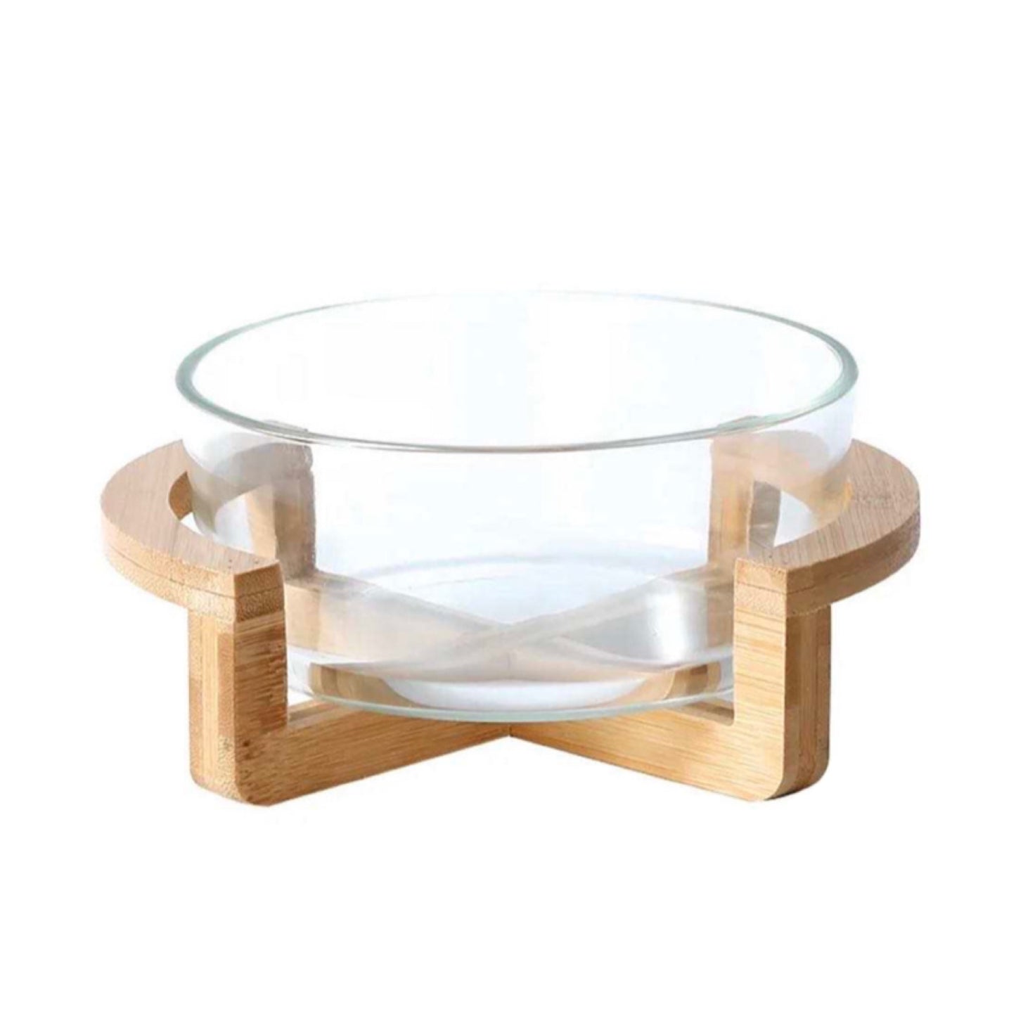 KÜTILAPAM cake display, glass/wood, 24 x 13cm, 8"