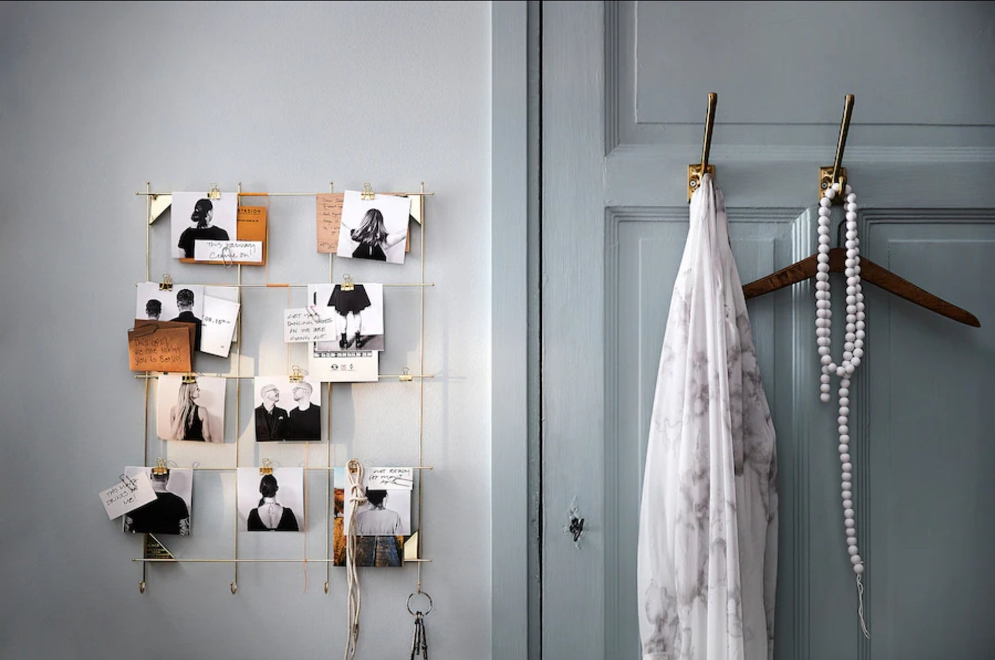MYRHEDEN
Memo board with clips, brass-colour