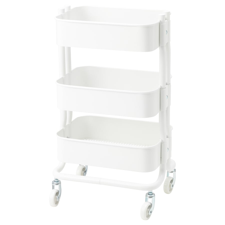 IKEA RÅSHULT Trolley, white, 28x38x65 cm