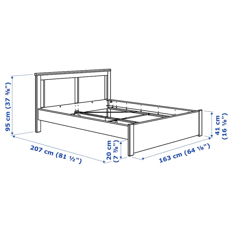 [pre-order] IKEA SONGESAND Bed frame, white/Luröy, 150x200 cm