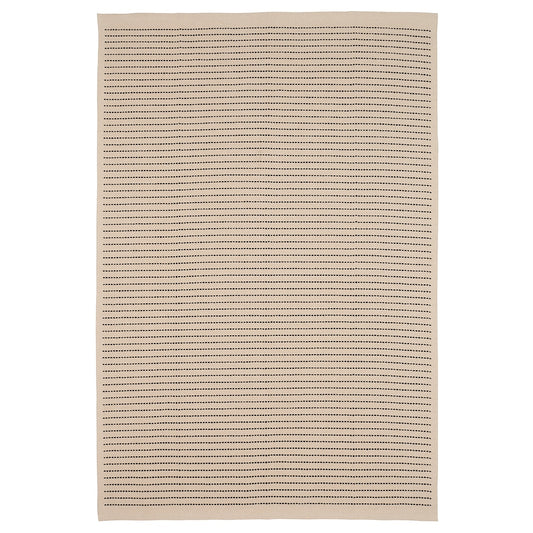 STARREKLINTE Rug, flatwoven, natural/black, 155x220 cm