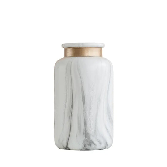 SRÍMUKÄ multi-p vase, marble printed, ceramic 10 x 18/25cm
