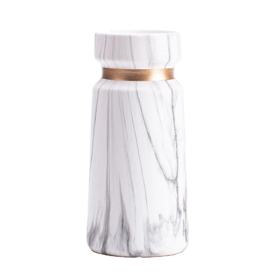 SRÍMUKÄ multi-p vase, marble printed, ceramic 10 x 18/25cm