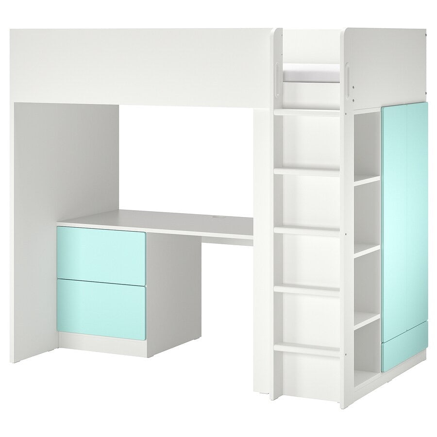 [pre-order] IKEA SMÅSTAD Loft bed, white white/with desk with 3 drawers, 90x200 cm