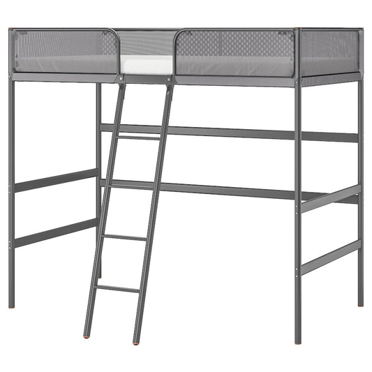 IKEA TUFFING Loft bed frame, dark grey, 90x200 cm