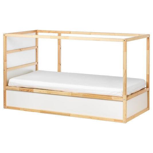 IKEA KURA Reversible bed, white/pine, 90x200 cm