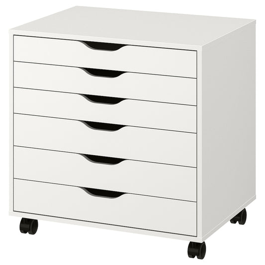 IKEA ALEX Drawer unit on castors, white, 67x66 cm