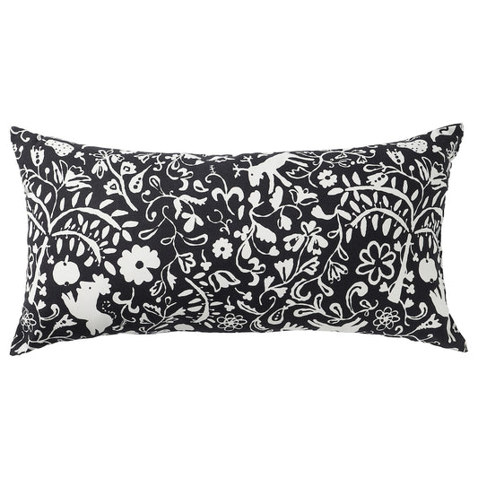 IKEA SANDMOTT Cushion, black/white, 30x58 cm