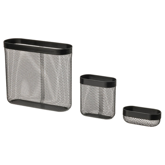 IKEA SKÅDIS Storage basket, set of 3, black
