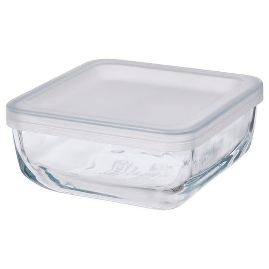 IKEA BESTÄMMA Food container with lid, glass, 0.5 l