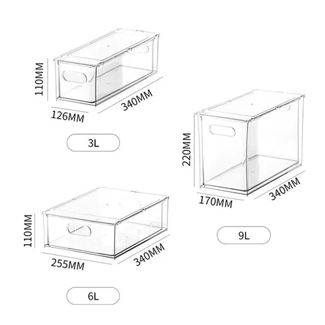 RANGÍN Arcylic Fridge Organiser drawer with Handle