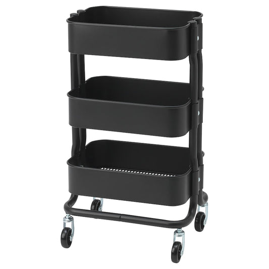 IKEA RÅSHULT Trolley, black, 28x38x65 cm