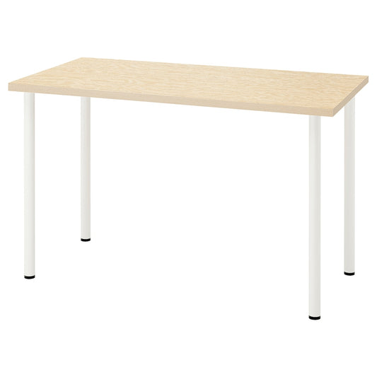 MITTCIRKEL / ADILS Desk, lively pine effect white, 140x60 cm