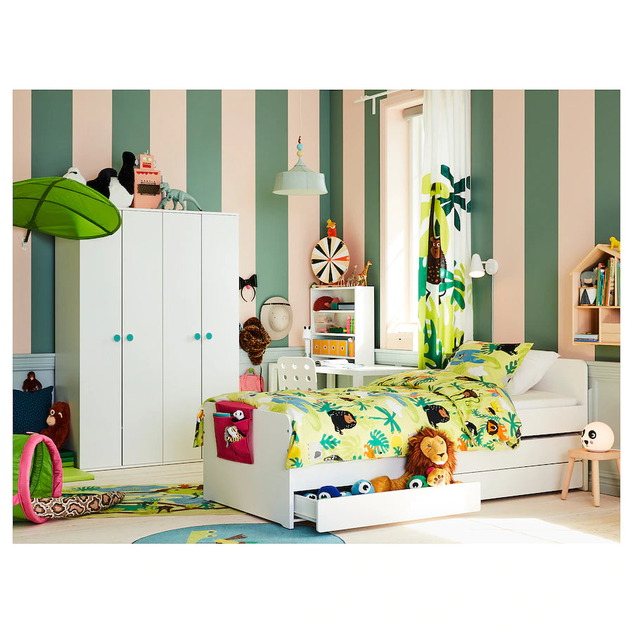 [pre-order] IKEA SLÄKT Bed frame with underbed and storage, white 90x200 cm