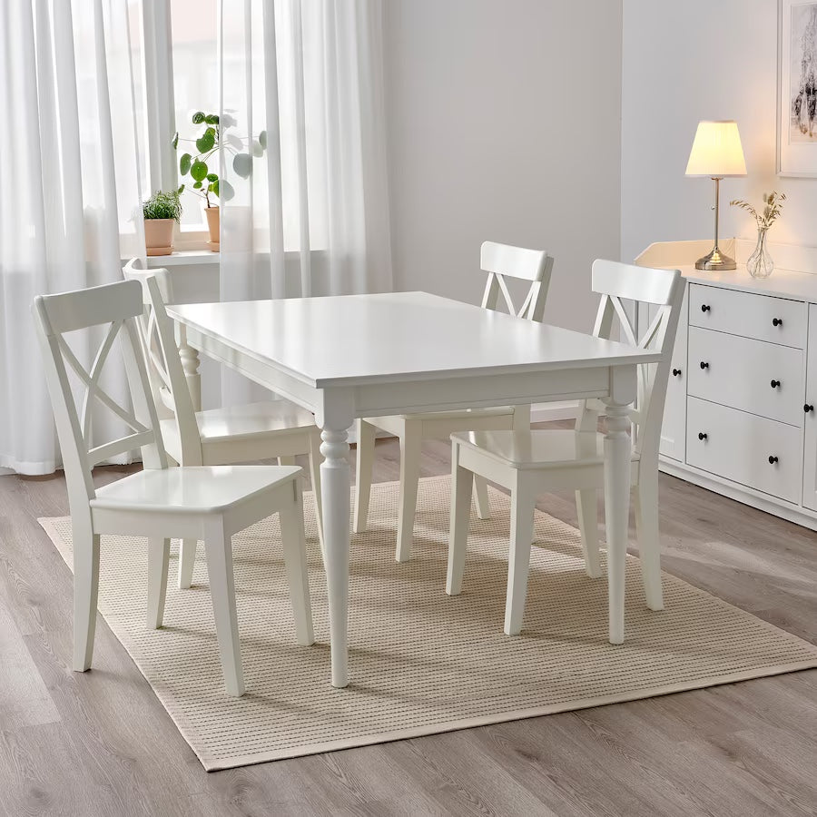 STARREKLINTE Rug, flatwoven, natural/light green, 155x220 cm