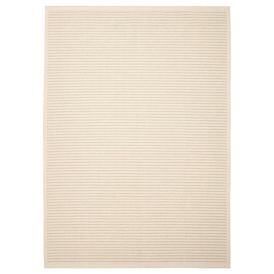 STARREKLINTE Rug, flatwoven, natural/light green, 155x220 cm