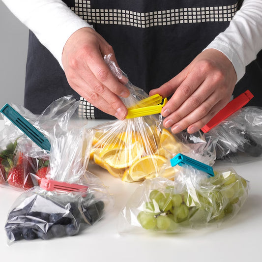 BEVARA Sealing clip, set of 30, mixed colours/mixed sizes