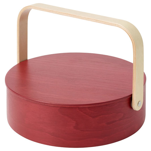 FÖSSTA Serving container with lid, red