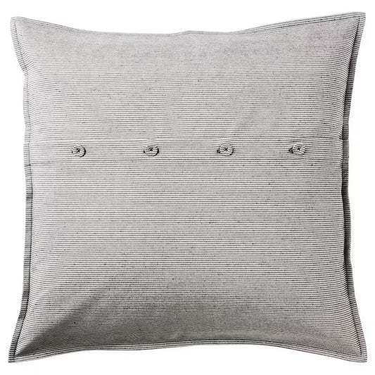 KRISTIANNE Cushion cover, white/dark grey striped, 50x50 cm