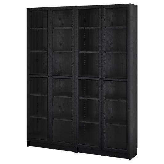 BILLY/OXBERG Bookcase w glass doors,160x202 cm