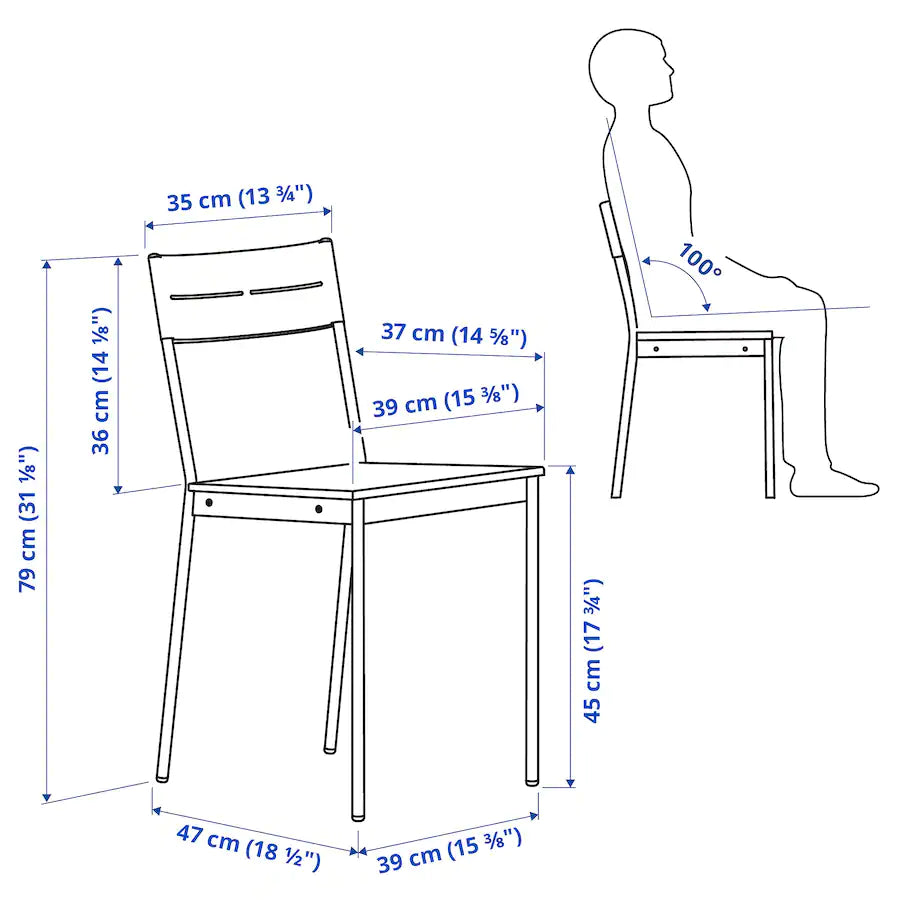 [pre-order] SANDSBERG / ADDE Table and 4 chairs, black/black, 110x67 cm