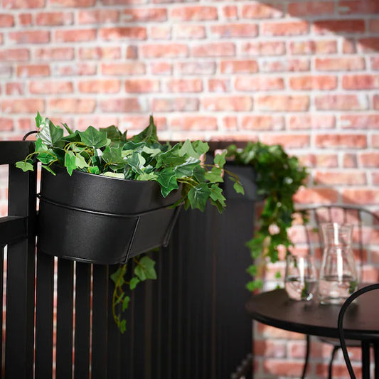 VITLÖK Flower box with holder - in/outdoor