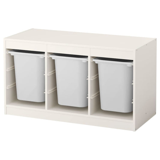 IKEA TROFAST Storage combination with boxes, white/white, 99x44x56 cm