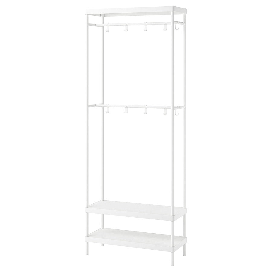 [pre-order] IKEA MACKAPÄR Coat rack with shoe storage unit, white, 78x32x200 cm