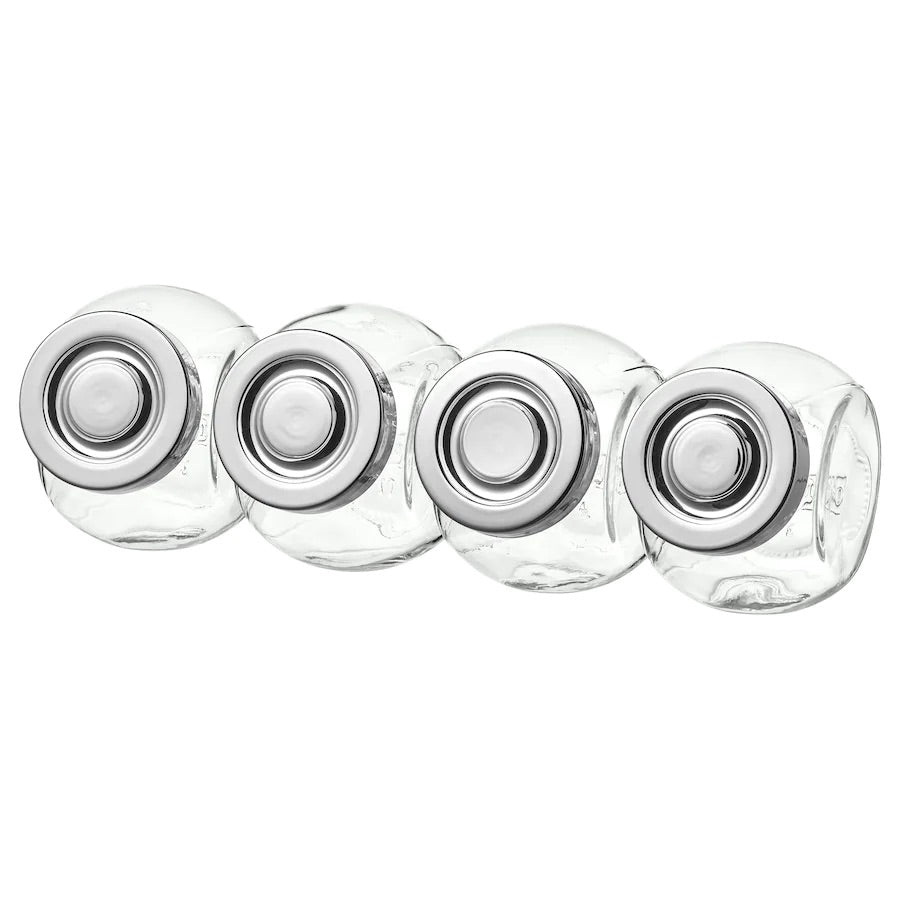 RAJTAN Spice jar, glass/aluminium-colour 15 cl