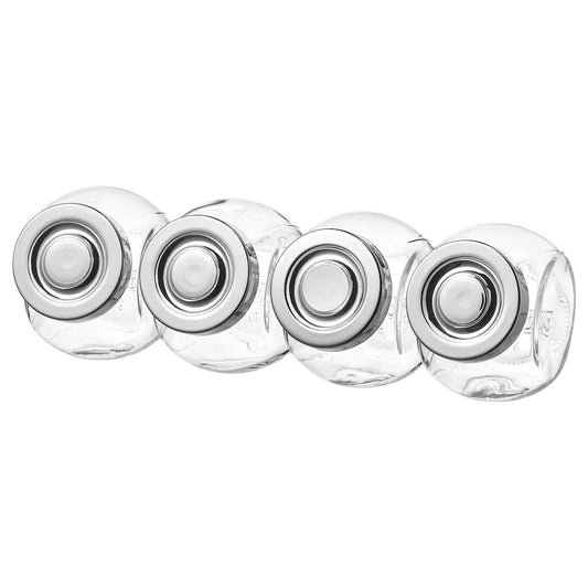 RAJTAN Spice jar, glass/aluminium-colour 15 cl