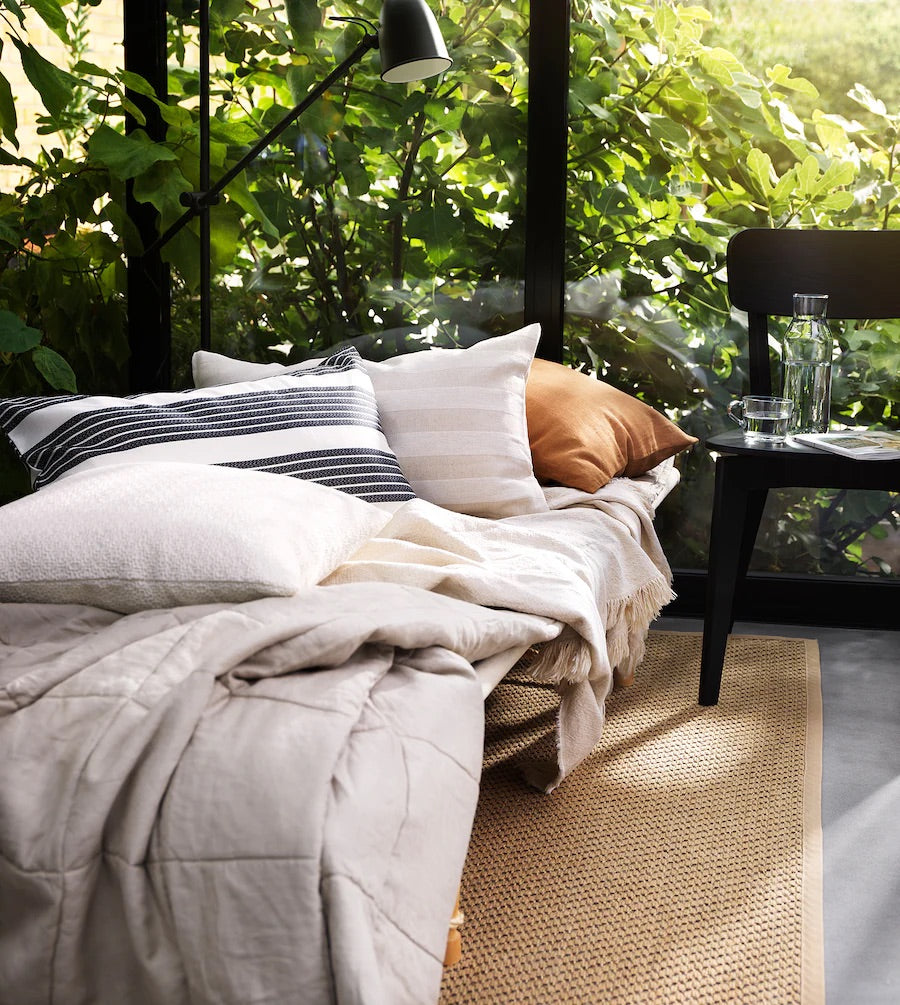 HELLESTED Rug, flatwoven, natural/brown170x240 cm