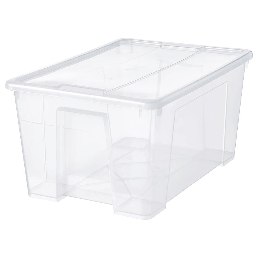 SAMLA Box with lid, transparent57x39x28 cm/45 l