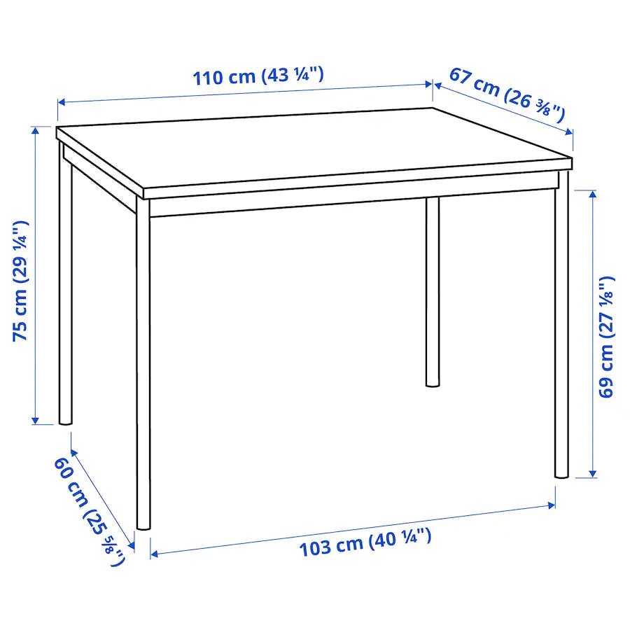 [pre-order] MELLTORP / TEODORES Table and 4 chairs, white, 125 cm