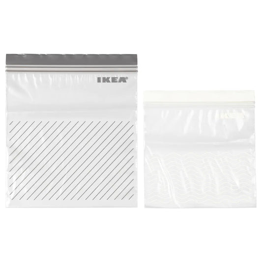 ISTAD Resealable bag, grey/white