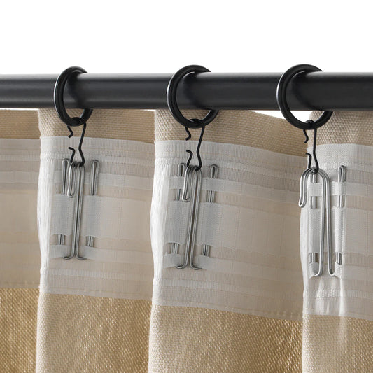 SYRLIG Curtain ring with clip and  hook,  black