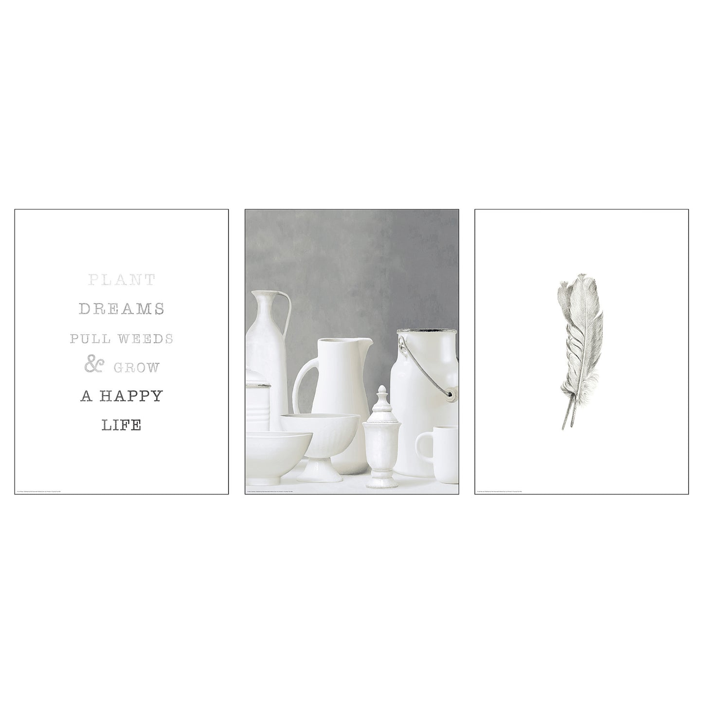 BILD poster 30x40cm a happy life, 3 pieces