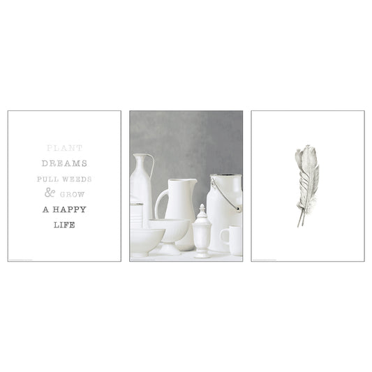 BILD poster 30x40cm a happy life, 3 pieces